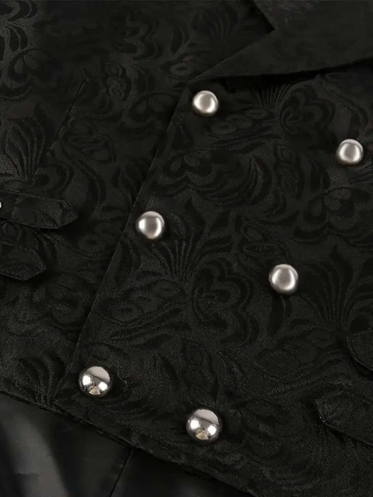 Men's Steam Punk Floral Pattern Tailored Vest - Image 2