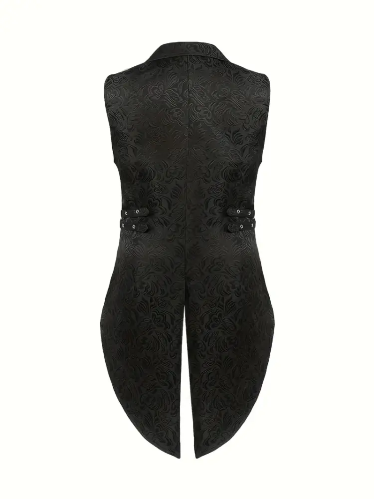 Men's Steam Punk Floral Pattern Tailored Vest - Image 3