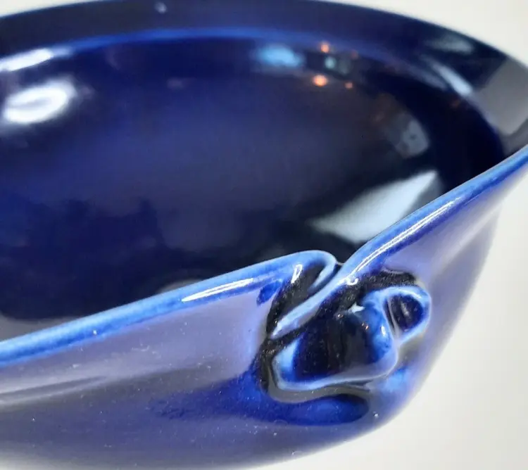 Handmade Art Studio Cobalt Blue Glazed Ceramic Bowl – 6.5"x2.5"