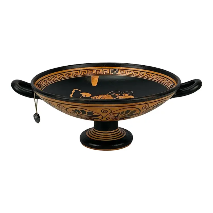 Hand-Painted Greek Kylix Reproduction – Man & Youth Theme | Ceramic Plate - Image 2