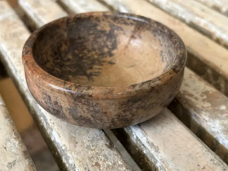 19th Century Primitive Stone Kitchen Bowl – Rare Vintage Handmade - Image 2
