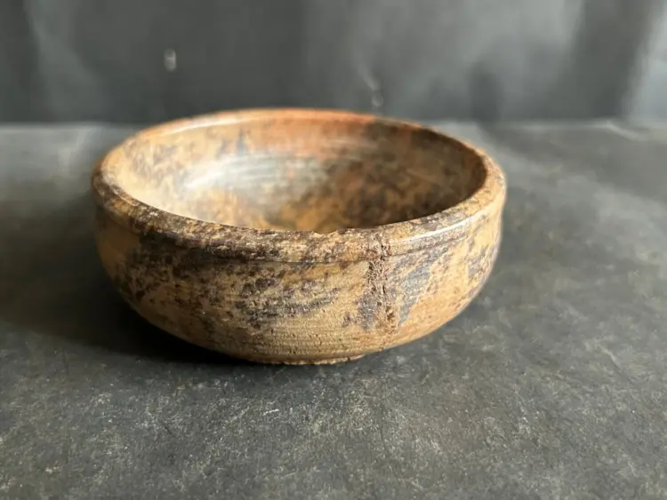 19th Century Primitive Stone Kitchen Bowl – Rare Vintage Handmade - Image 3
