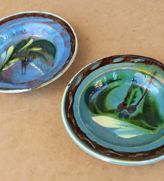 Antique Primitive Redware Clay Dish Set – Bowl, Cup & Mug (1920s)