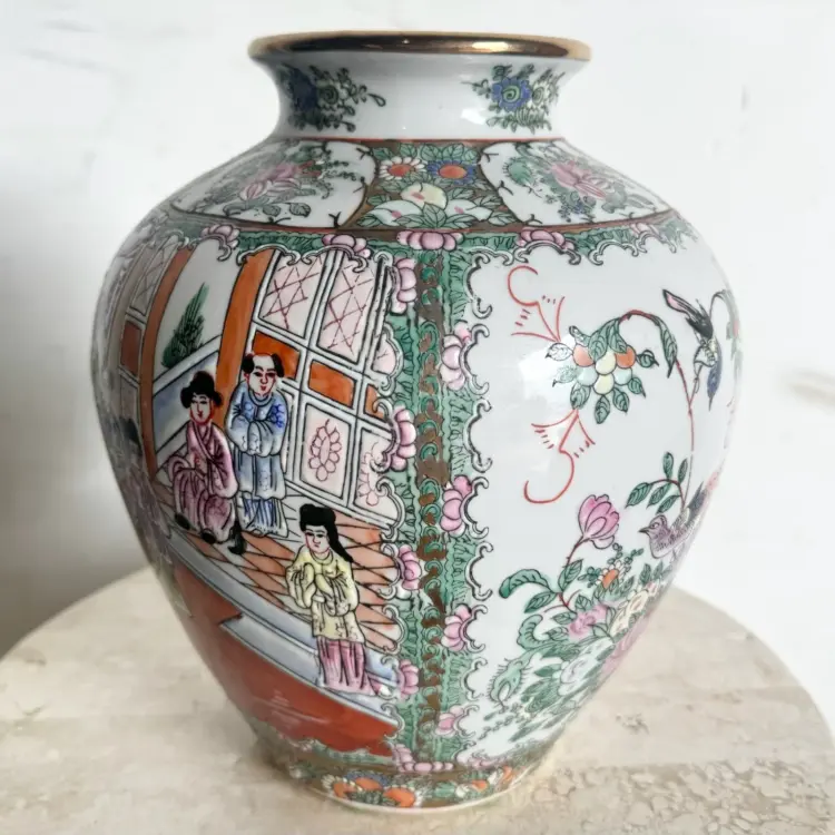 Vintage Hand-Painted Porcelain Vase - Image 2