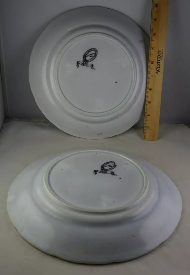 Pair of Podmore Walker Antique Transferware "Washington Vase" 10" Plates – c. 1800s - Image 3