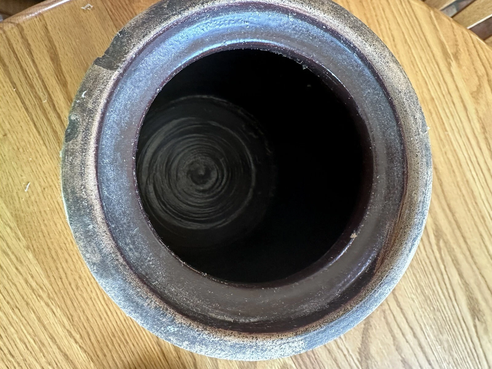 Antique Primitive Stoneware Storage Crock with Lid – 9.5” Tall - Image 2