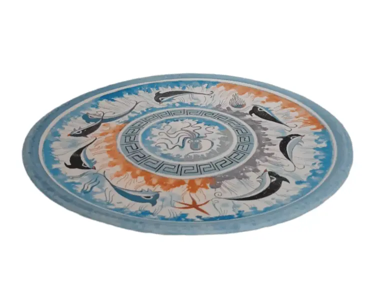 24cm Ancient Greek Ceramic Plate – Minoan Sea Life Design – Hand Painted by IFIGENEIA CERAMICS - Image 2