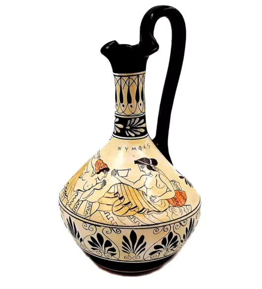 Greek Oinochoe Vase – White Ground Pottery, 25 cm | Nymphs Design