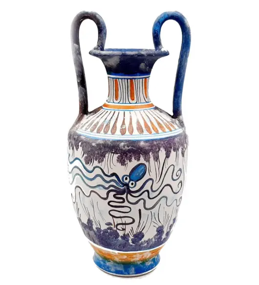 Greek Cretan Amphora Vase – 25 cm | Minoan Art Pottery