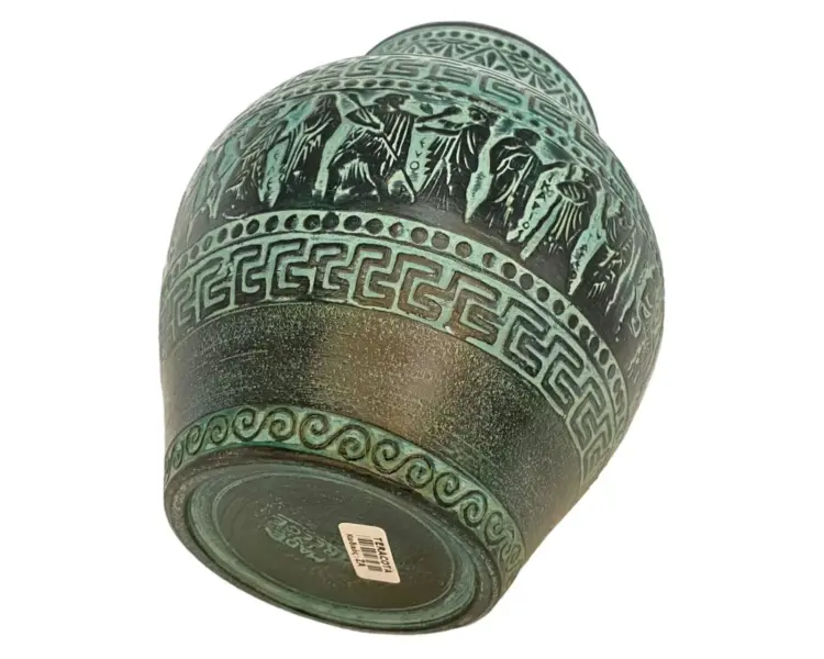 Greek Pithari Vase – 17 cm | Relief Terracotta with Mythology Scenes - Image 2