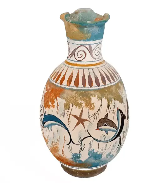 Greek Cretan Jar – 22 cm | Minoan Art Pottery (Oinochoe Style)