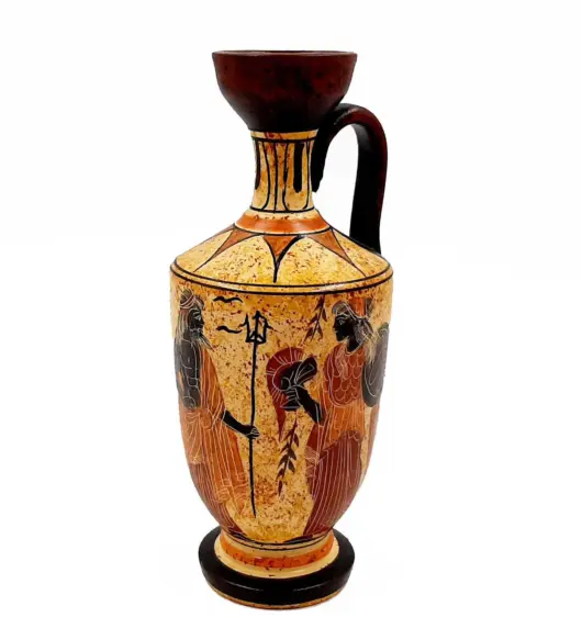 Greek Lekythos Vase – 17cm | Poseidon, Athena & Aphrodite