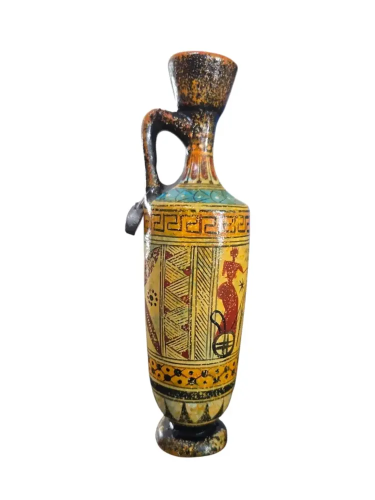 Handmade Greek Pottery Vase – Olympian Gods Theme (6.5 in) - Image 2