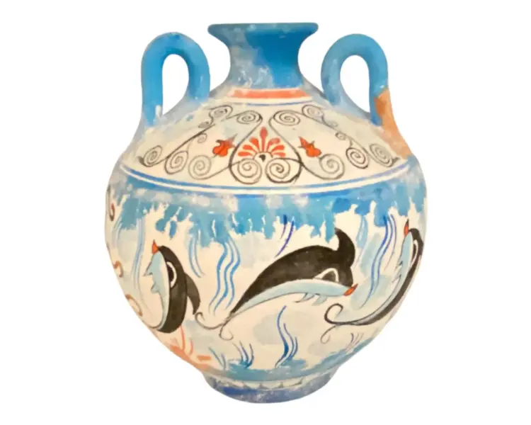 Greek Pottery Vase – 3-Handled Amphora (16cm) - Image 2