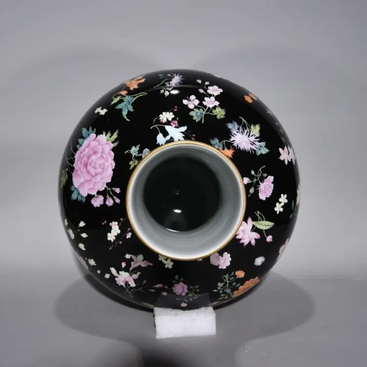 17.3" Antique Chinese Porcelain Vase – Yongzheng Mark – Color Enamels Floral Design - Image 3