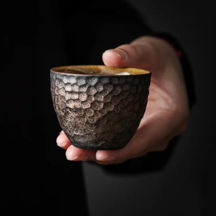 65ml Handmade Crude Pottery Tea Cup – Antique Style Ceramic
