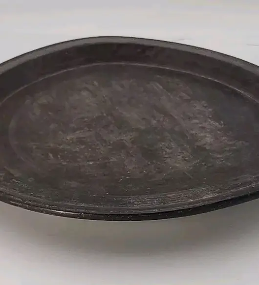 Antique New England Carved/Turned Wood Platter Tray – 14" Diameter