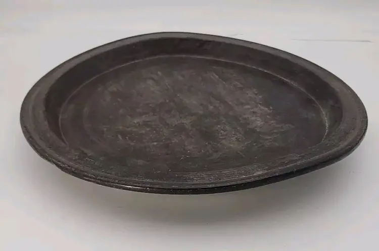 Antique New England Carved/Turned Wood Platter Tray – 14" Diameter