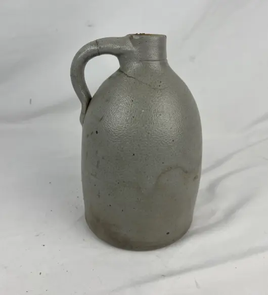 Antique American Stoneware Moonshine Jug – Primitive Gray Pottery