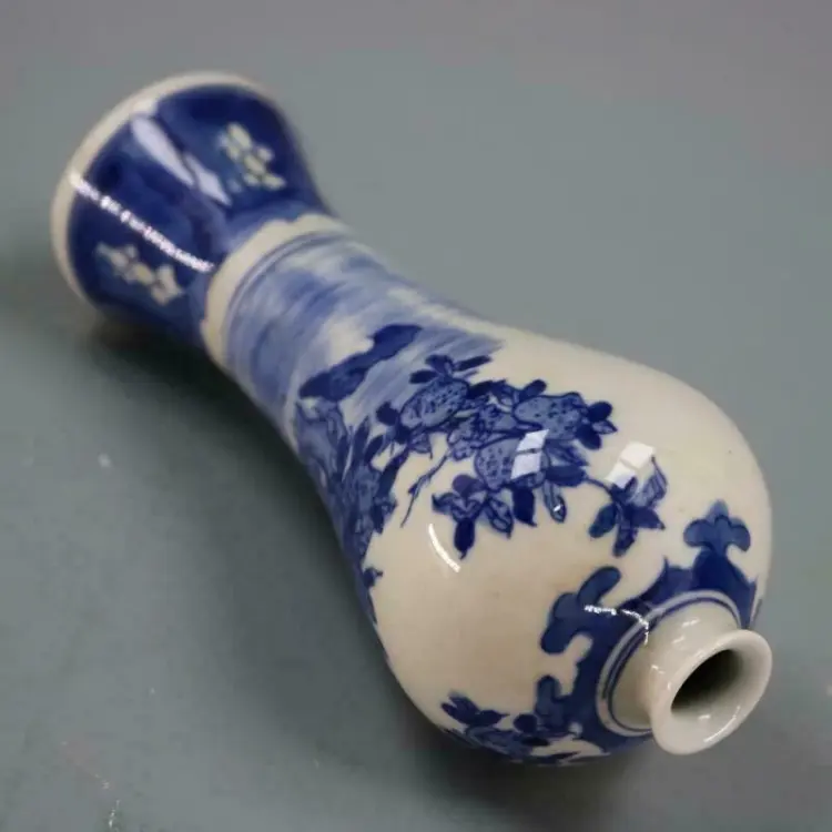 Antique Blue and White Porcelain Mei Bottle Vase - Image 3