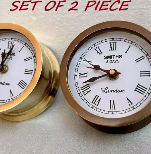 Quartz Antique Brass Nautical Wall Clock – Maritime Royal London Reproduction