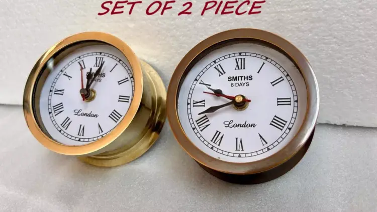 Quartz Antique Brass Nautical Wall Clock – Maritime Royal London Reproduction