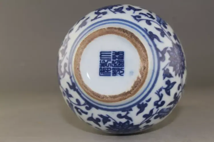 Rare Blue and White Porcelain Flower Vase – Antique - Image 2