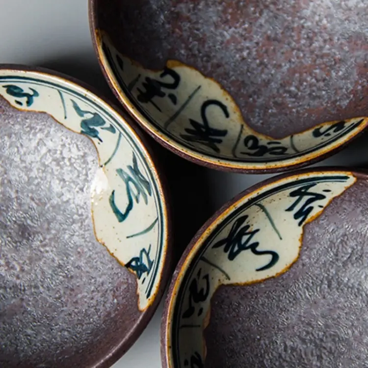 Handmade Rough Pottery Ceramic Tea Cup – Hand-Painted Kung Fu Style - Image 3